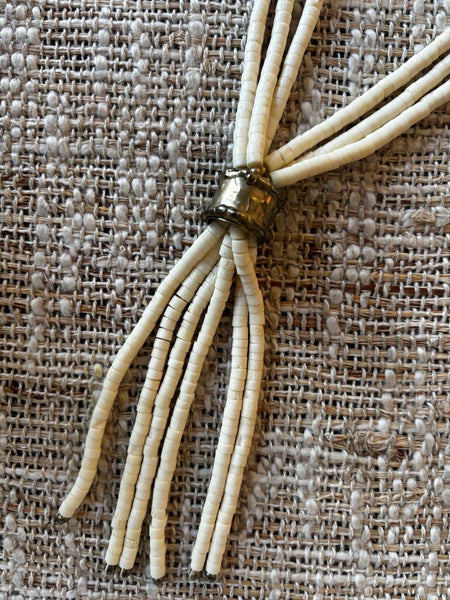 Vintage Puka Shell Necklace w/ Brass Ring