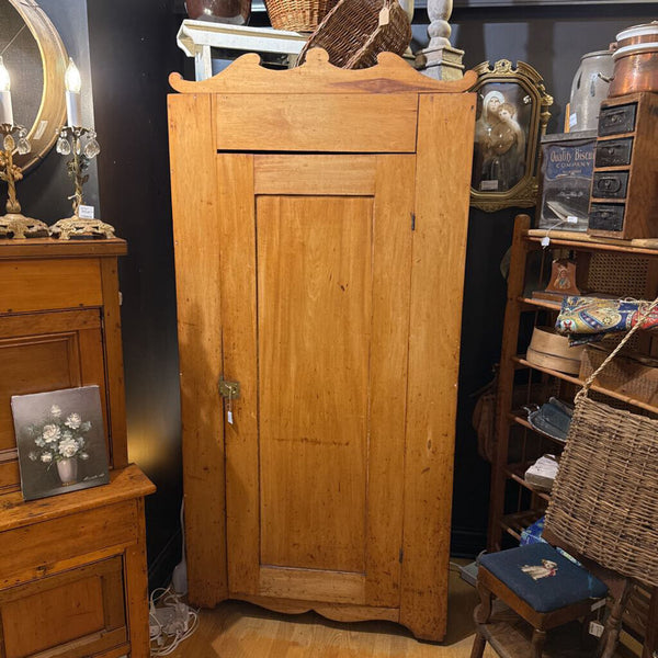 Old pine cabinet with shelves 36.5" w x 16.5 d x 76 to top of removable pediment