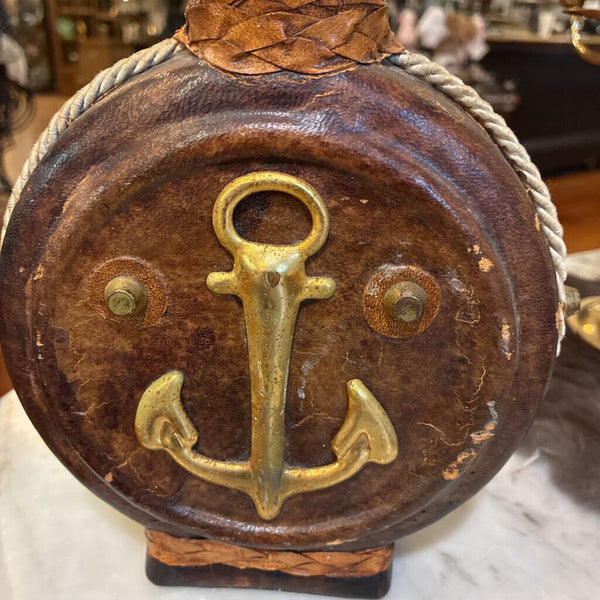 Vintage Nautical Theme Leather Wrapped Decanter