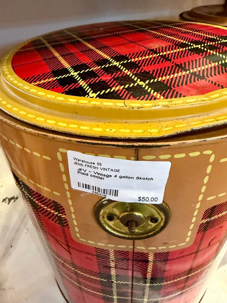 JFV ~ Vintage 4 gallon Skotch Plaid cooler