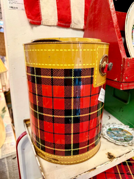 JFV ~ vintage small Skotch Plaid Cooler - as is
