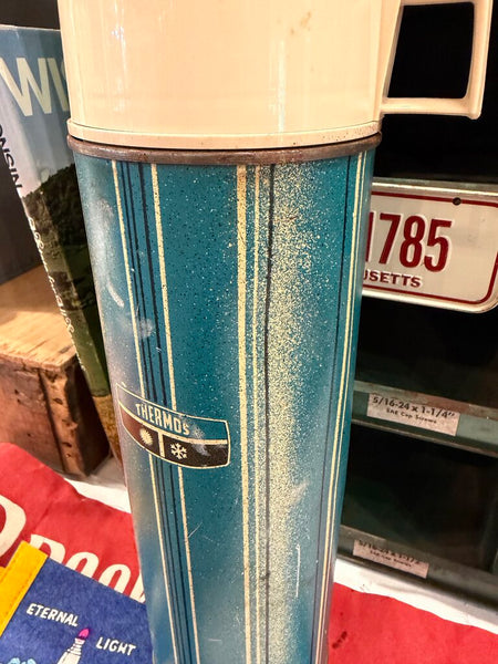 JFV ~ vintage Blue thermos ~ as is