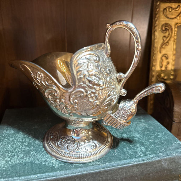 SILVER PLATED SUGAR SERVER WITH SCOOP