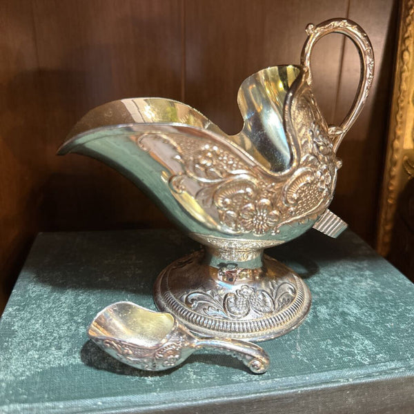 SILVER PLATED SUGAR SERVER WITH SCOOP