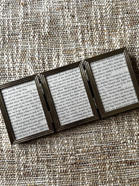 Trifold Silver Metal Picture Frame 2x3
