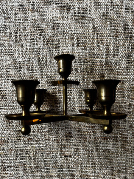 Vintage Brass 5 Candle Candleabra Made In India
