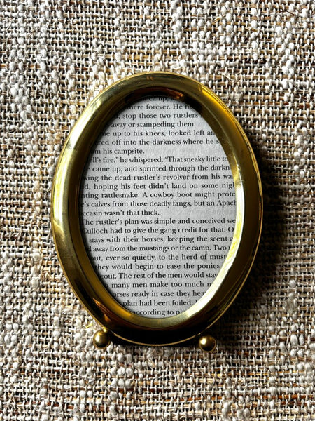 Vintage Brass Footed Oval Picture Frame 3X4.5