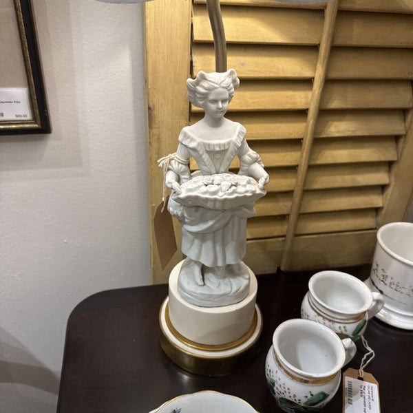 Pair of antique Figural porcelain lamps