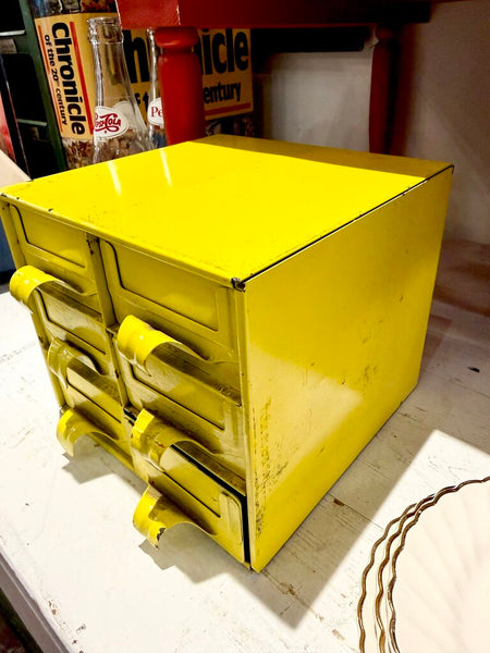 JFV ~ Vintage yellow metal cubby