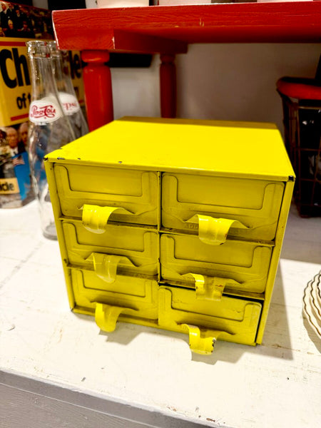 JFV ~ Vintage yellow metal cubby
