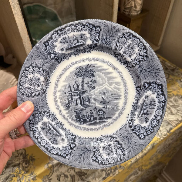 Antique Staffordshire blue transferware plate