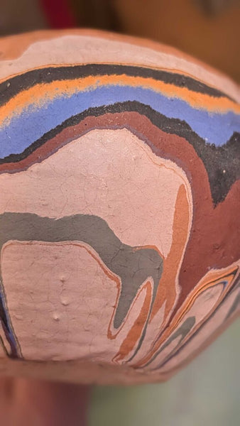 Ozark roadside Pottery round hanging planter 4.5 diameter 5 inches tall