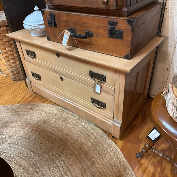 Antique Pine 2 Drawer Chest 41Lx18Dx23H