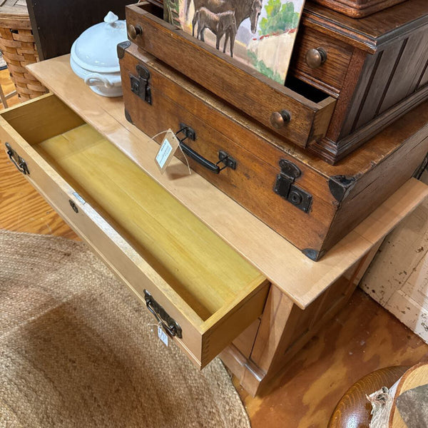 Antique Pine 2 Drawer Chest 41Lx18Dx23H