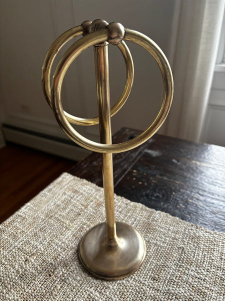 Vintage Brass Double Ring Hand Towel Holder