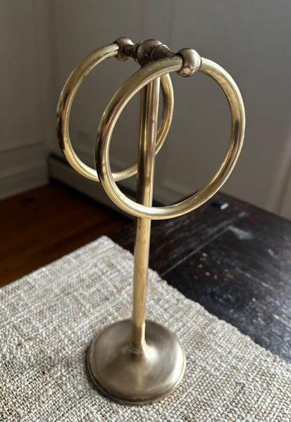 Vintage Brass Double Ring Hand Towel Holder