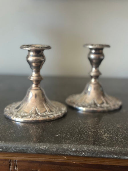 GORHAM SILVER PLATED CANDLE HOLDERS 5"