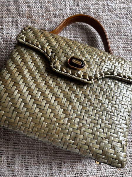 Vintage Lancel Woven Purse with Handle