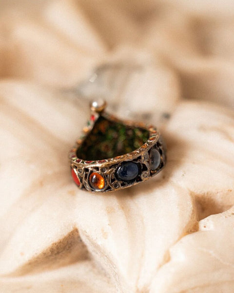 1379 Vintage Indian Multi-Stone Ring