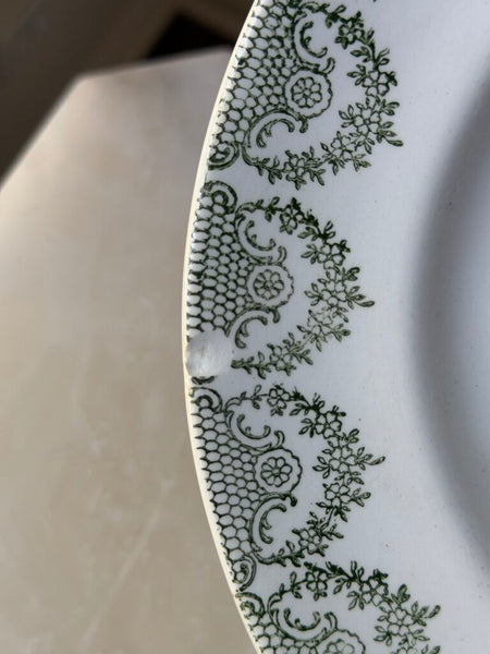 1603 French Green Transferware St. Amand Plate