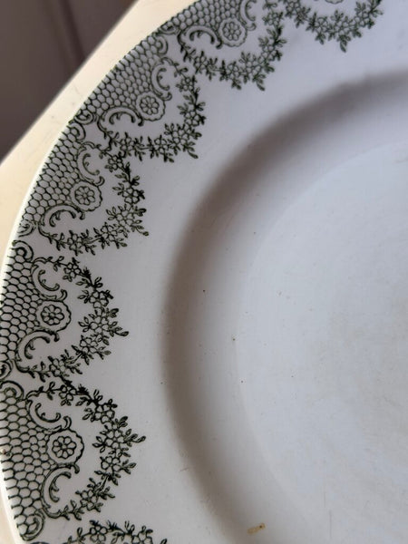 1603 French Green Transferware St. Amand Plate