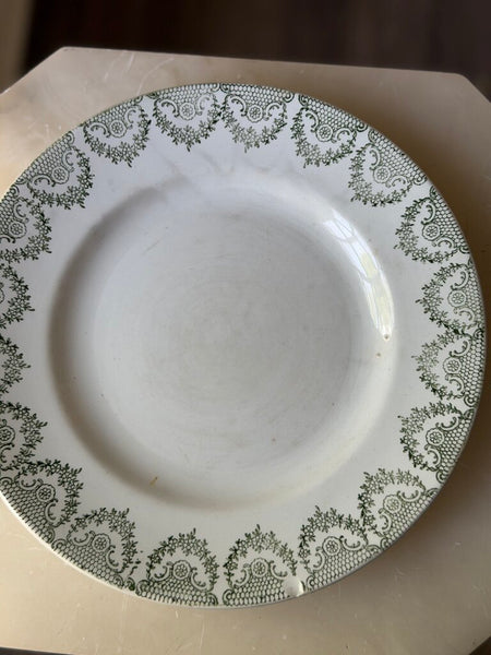 1603 French Green Transferware St. Amand Plate