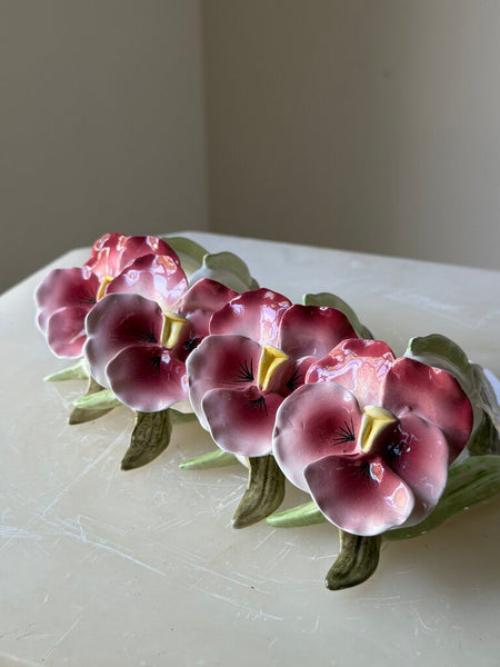 1604 set of 4 ceramic floral napkin rings