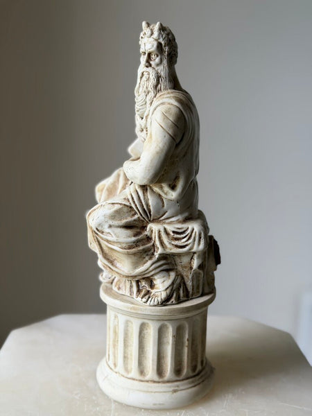1607 Vintage Sicilian Ceramic Decanter Sculpture of Moses