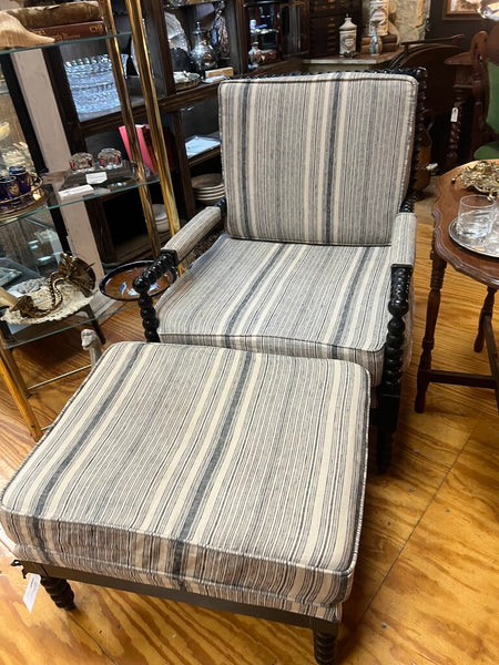 B&W Striped Pottery Barn Chair -as found (zipper)