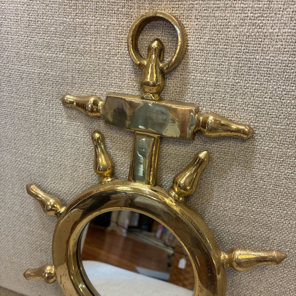 Vintage Braass Anchor Mirror 9.5 x 15
