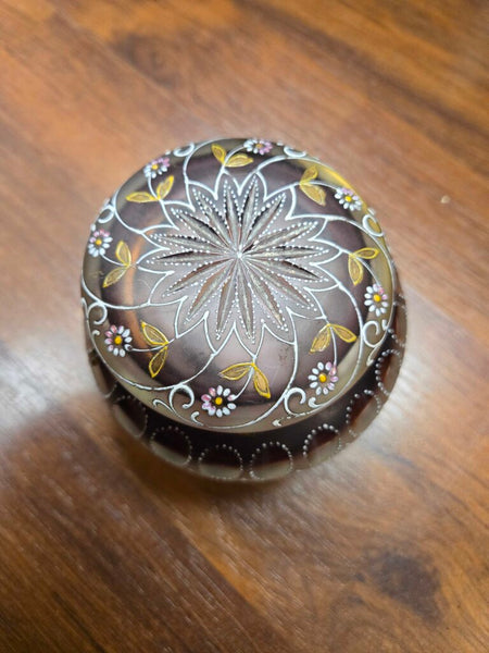 Moser enameled trinket lidded jar