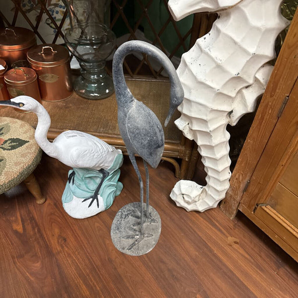 Vintage metal crane / heron