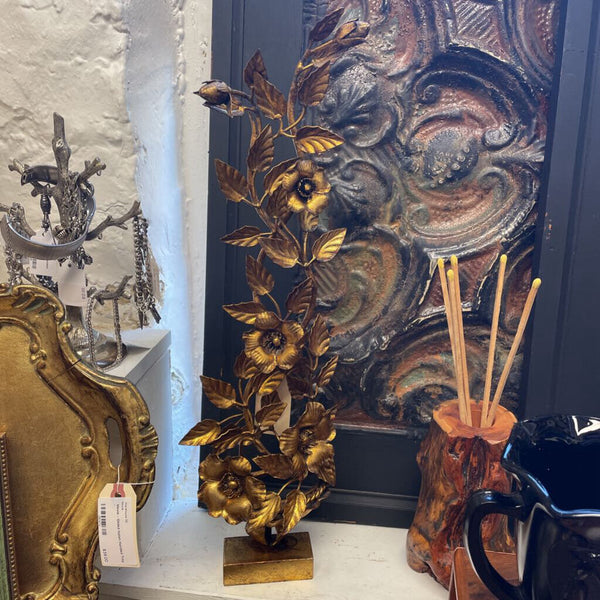Moxie - Italian Gold Floral Tole Sculpture - 21"