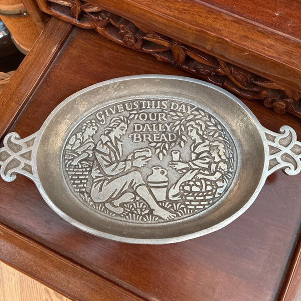 Vintage Pewter Bread Plate
