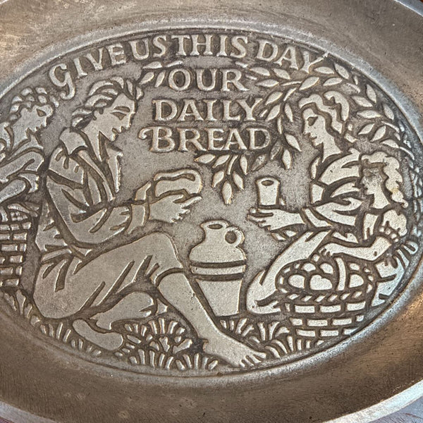 Vintage Pewter Bread Plate