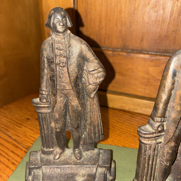 Vintage George Washington Cast Iron Bookends 4" c 6"