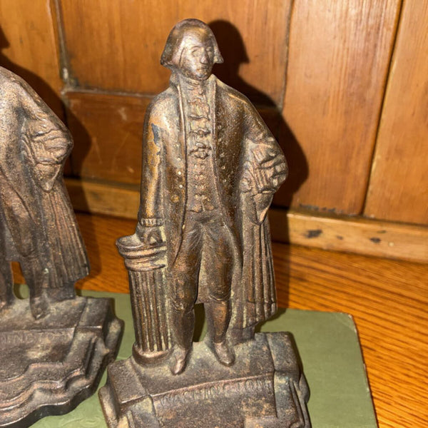Vintage George Washington Cast Iron Bookends 4" c 6"