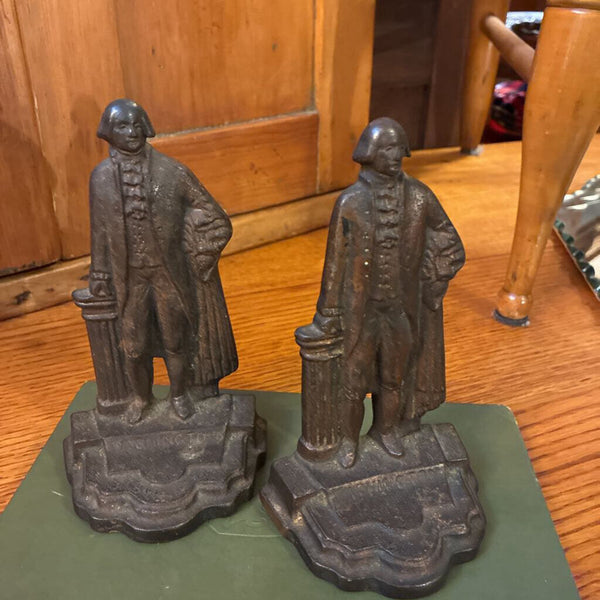 Vintage George Washington Cast Iron Bookends 4" c 6"