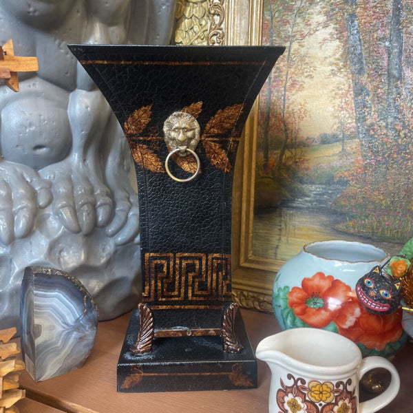 Moxie - Castilian Imports Black & Gold Tole Vase - 13"