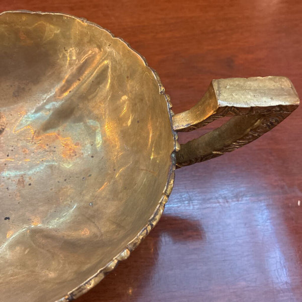 Vintage Brass Elongated Footed Bowl 8" x 21"