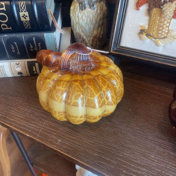 Moxie - Amber Gold Art Glass Pumpkin