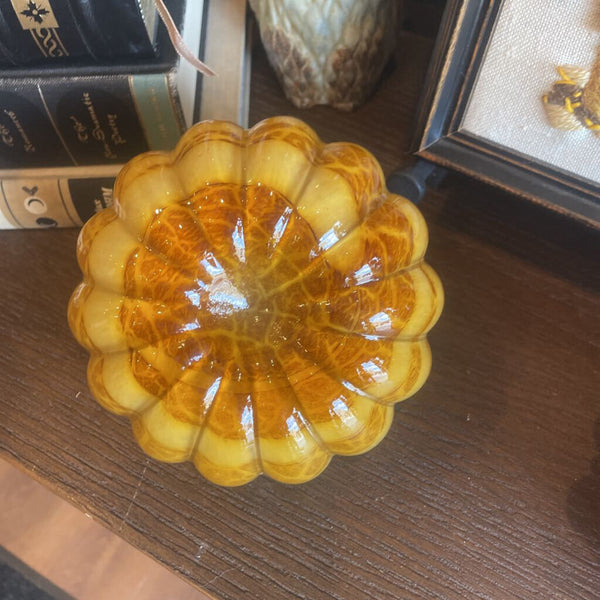 Moxie - Amber Gold Art Glass Pumpkin