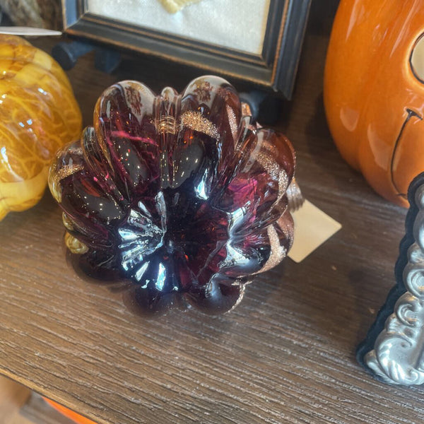 Moxie - Art Glass Pumpkin - Brown & Copper