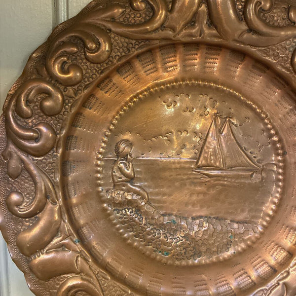 Vintage Copper Nautical Wall Hanging 10"dia