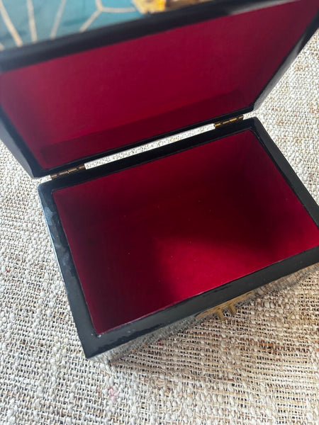 Vintage Handpainted Box w/ Brass Latch