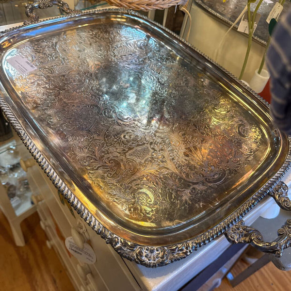 Silverplate tray with handles