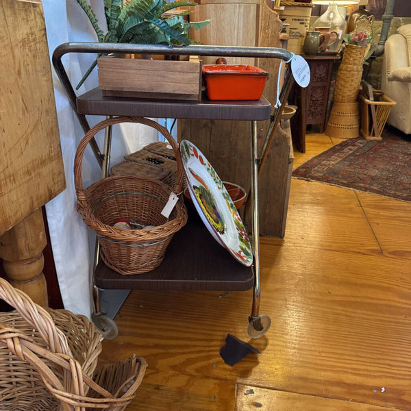 Vintage cosco metal two tiered folding bar cart (in store pick up only)
