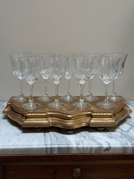 1708 Set of 9 Crystal Wine Glasses
