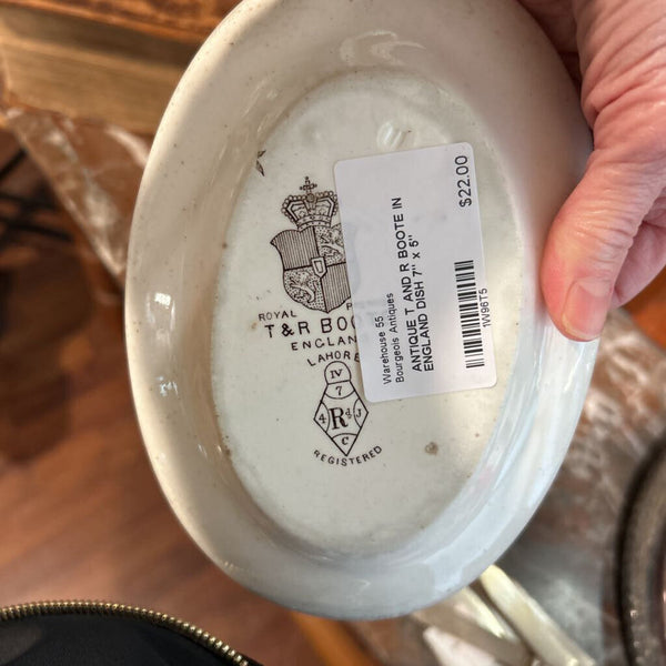 ANTIQUE T AND R BOOTE IN ENGLAND DISH 7" x 5"