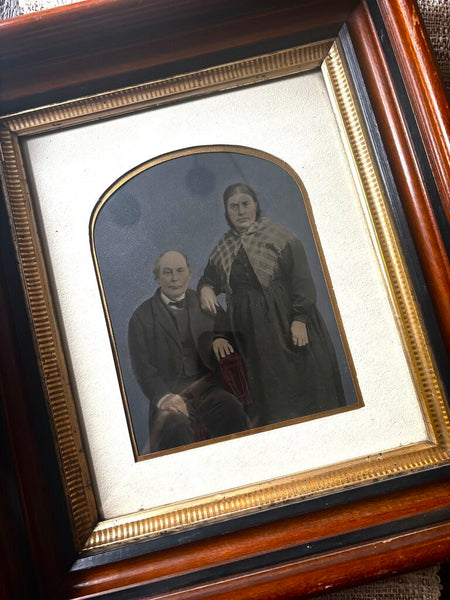 Antique Framed Photo of Victorian Couple14x16